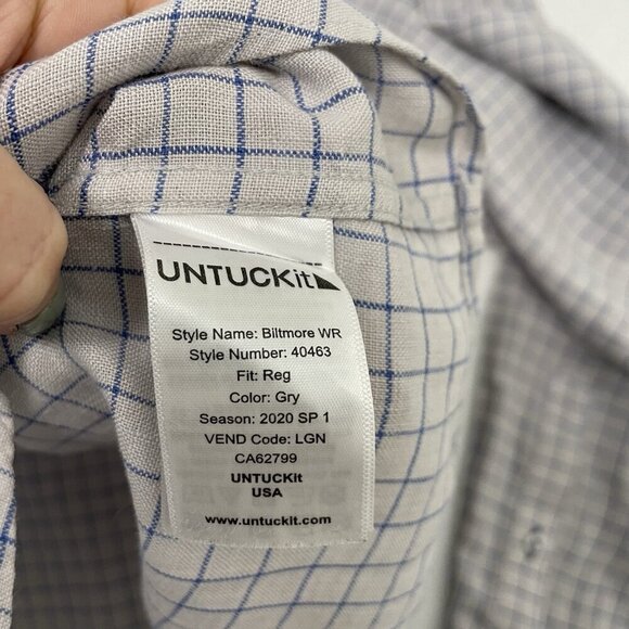 Untuckit 100% Linen Wrinkle-Resistant Button Front Long Sleeve Shirt size XXL - Picture 5 of 6